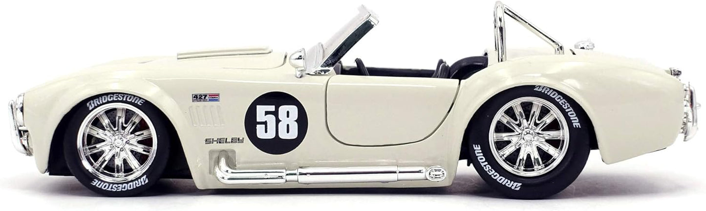 Jada Toys Bigtime Muscle 1:24 1965 Shelby Cobra 427 S/C Die-Cast Car – White