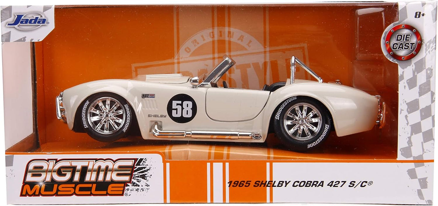 Jada Toys Bigtime Muscle 1:24 1965 Shelby Cobra 427 S/C Die-Cast Car – White