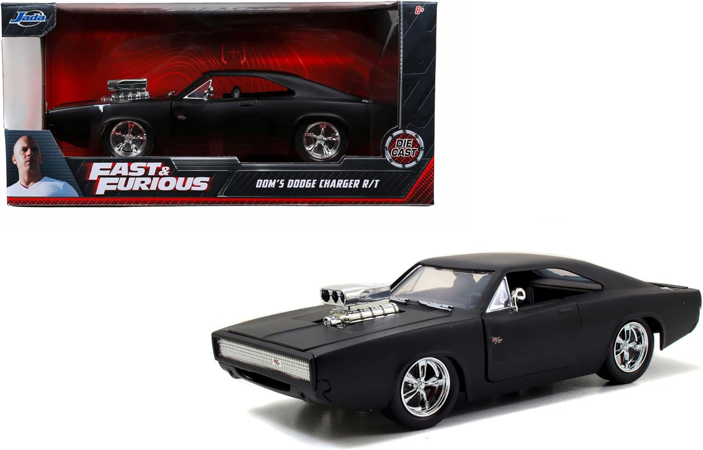 Jada Toys Fast & Furious – Metal Dom & 1970 Dodge Charger R/T (1:24) – Collectible Die-Cast Car