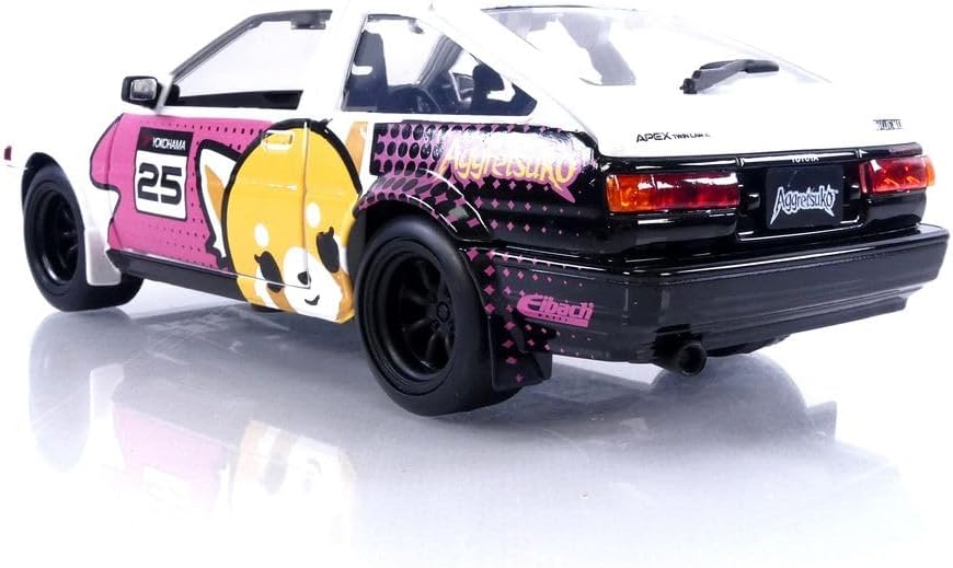 Jada Toys Sanrio 1:24 1986 Toyota Trueno Die-Cast Car & Aggretsuko Figure