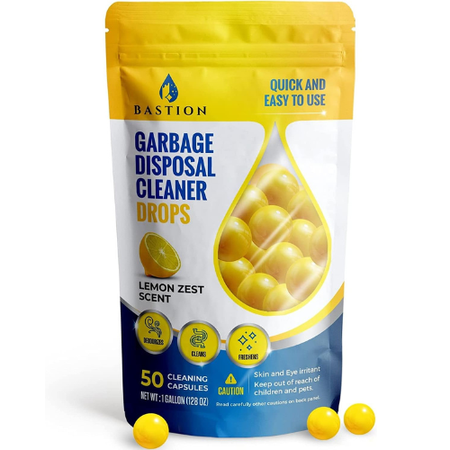 Bastion Garbage Disposal Cleaner & Deodorizer Drops , 50 Count.