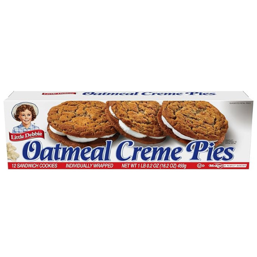 Little Debbie Oatmeal Crème Pies – 12 Sandwich Cookies (16.2 oz Box)