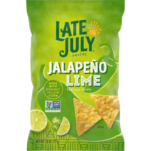 Late July Snacks Jalapeno Lime Tortilla Chips 7.8 OZ Bag