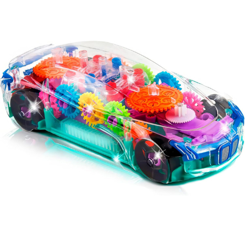 ArtCreativity Light Up Transparent Sensory Car Toy with Music and LED Effects