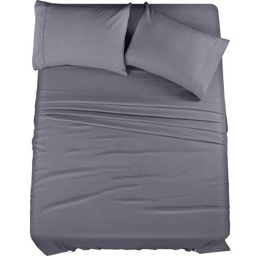 Utopia Bedding Queen Sheet Set – 4-Piece Soft Microfiber (Grey)