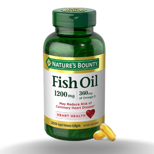 Nature's Bounty Fish Oil – Heart Health Support, 1200mg, 360mg Omega-3, 200 Softgels