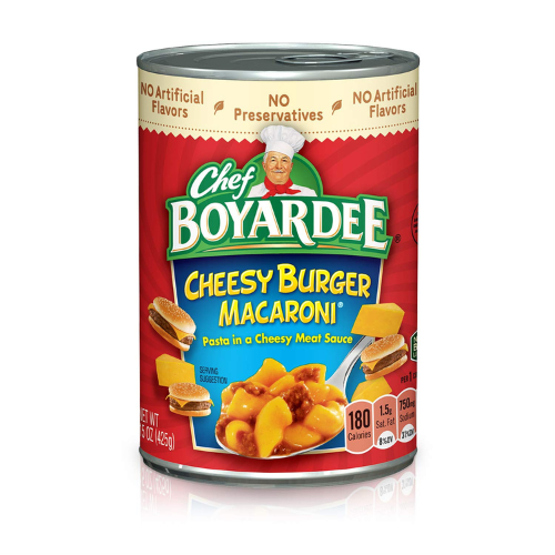 Chef Boyardee Cheesy Burger Macaroni Canned Food , 15 OZ Can