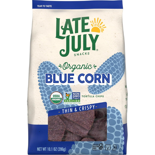 Late July Blue Corn Organic Tortilla Chips 10.1 Oz Bag