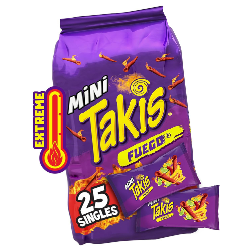 Takis Fuego Mini Multipack 25 Count , 1.23 oz Each Hot Chili Pepper