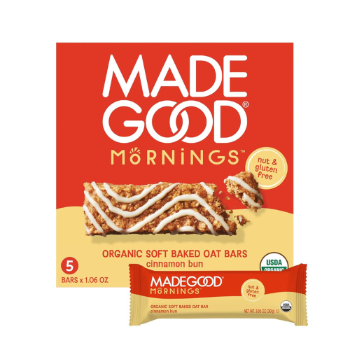 MadeGood Morning Cinnamon Bun Bars Organic , (5ct , 5.3oz)