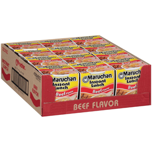 Maruchan Instant Lunch Beef Ramen Noodle Soup , 2.25 oz Cups , 12 Pack