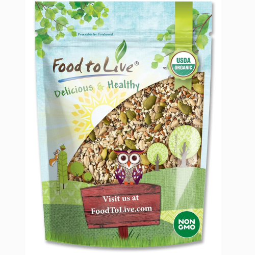 Food to Live Organic Super 5 Seeds Mix, 1.5 Pounds