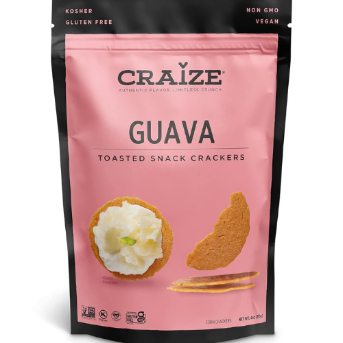 Craize Guava Crisps Gluten Free , Vegan , Kosher , Toasted Corn Crackers 4oz