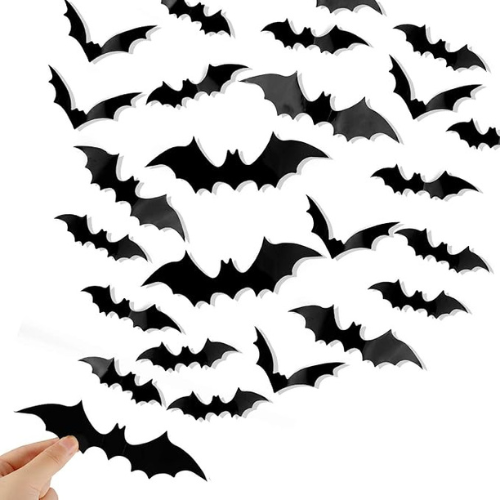 DIYASY 3D Bat Wall Decor – 120 Pcs, Waterproof Halloween Stickers