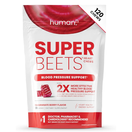 humanN SuperBeets Chews – Blood Pressure & Circulation Support, Non-GMO, 120ct
