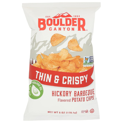 BOULDER CANYON Thin & Crispy Hickory BBQ Potato Chips 6 OZ