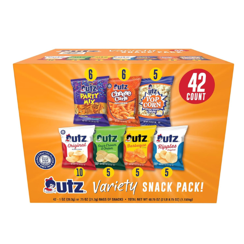 Utz Snack Variety Pack 42 Individual Snack Packs with Chips