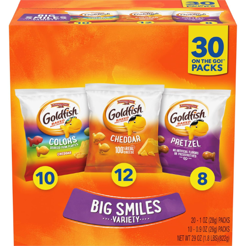 Goldfish Crackers Big Smiles Variety Pack , 30 Snack Packs