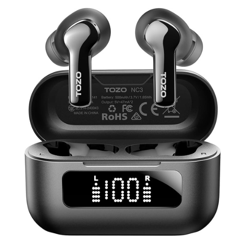 TOZO NC3 Wireless Earbuds – Hybrid ANC, 55H Playtime, IPX8