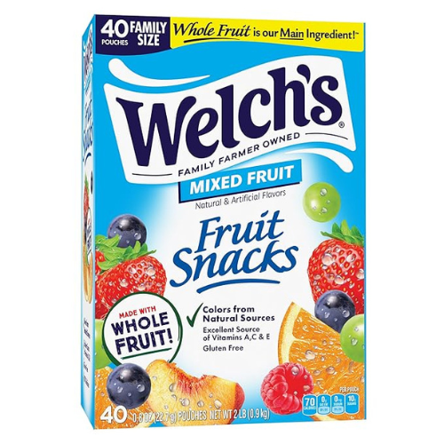 Welch’s Fruit Snacks – Mixed Fruit, 0.8oz × 40 Packs