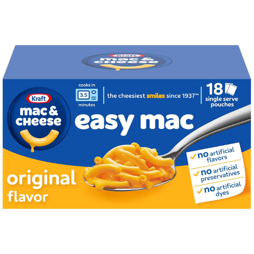Kraft Easy Mac Original Microwavable Mac & Cheese Dinner , 18 Packets