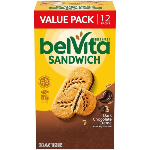 belVita Breakfast Sandwich Dark Chocolate Creme Biscuits 12 Packs
