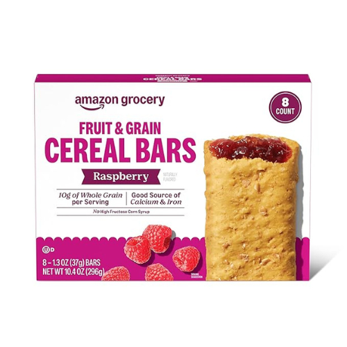 Fruit & Grain Raspberry Cereal Bars – 8 Pack (1.3 oz Each)