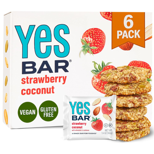 The YES Bar Strawberry Coconut Vegan , Paleo & Gluten (6 Pack)
