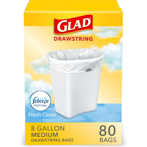 Glad Medium Trash Bags – 8 Gallon, Febreze Fresh Clean Scent