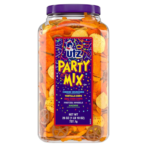 Utz Party Mix 26 oz Barrel  Crunchy & Flavorful Snack Mix