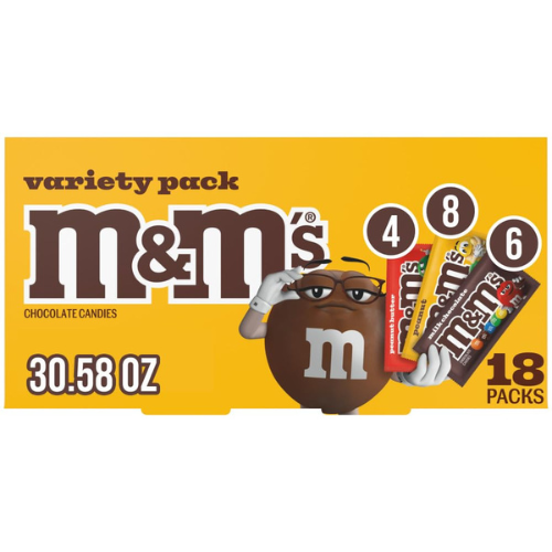 M&M's Milk Chocolate , Peanut & Peanut Butter Candy Box 18 Piece