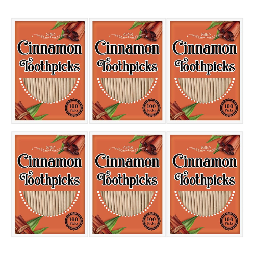 Irenare Cinnamon Flavored Wooden Toothpicks, 600 Count