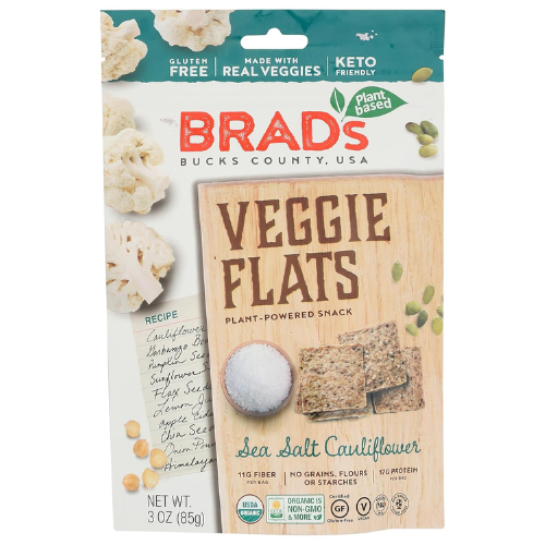 Brad's Raw Organic Sea Salt Cauliflower Veggie Flats 3 oz