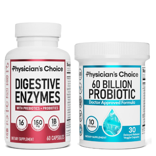 Physician's CHOICE Gut Health Bundle – Probiotics & Enzymes for Digestive Support, 90ct