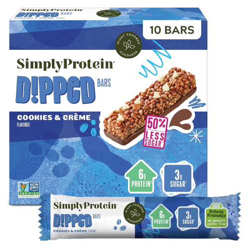 Simply Protein Cookies & Crème Dipped Bars 10 Count (2 Boxes)