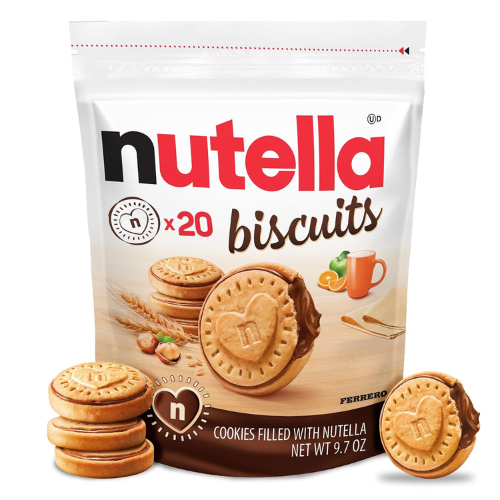 Nutella Biscuits , 20 Count Cookies , Hazelnut Spread 9.7 oz