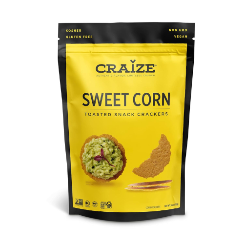 Craize Sweet Corn Crisps Gluten Free , Vegan , Kosher 4 oz Bag