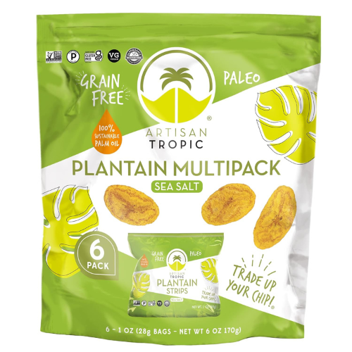 Artisan Tropic Sea Salt Plantain Strips 6 Pack 1oz Each