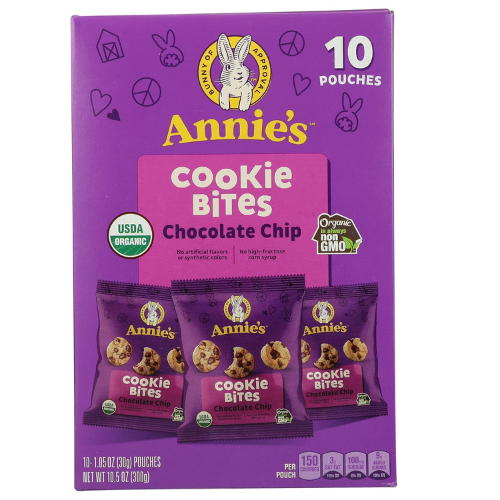 Annie's Organic Chocolate Chip Cookie Bites 10 Pouches 10.5 oz
