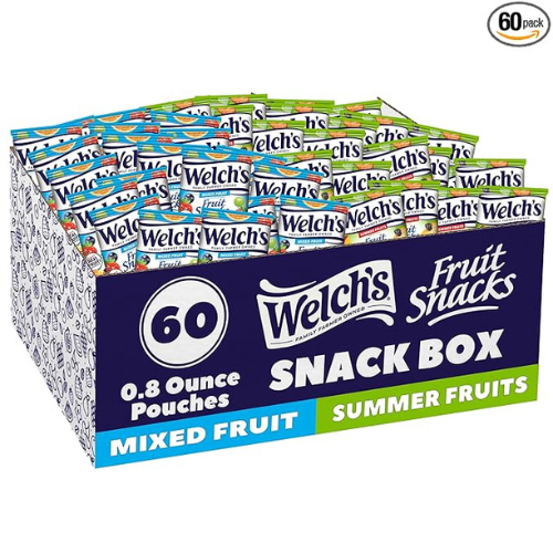 Welch’s Fruit Snacks Variety Pack – 60 Single-Serve Bags (0.8 oz Each)