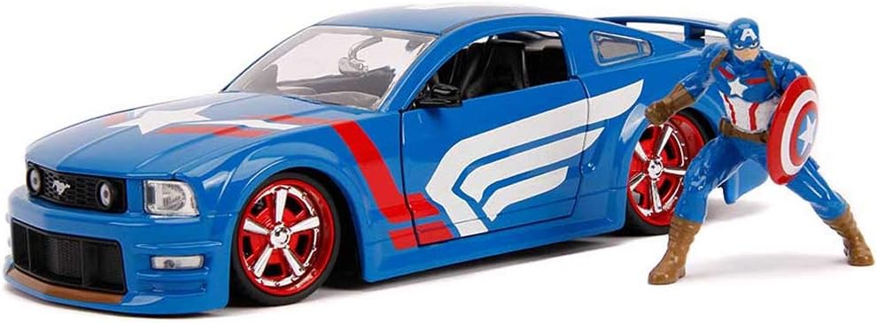 Jada 1:24 Diecast 2006 Ford Mustang GT with Captain America Figure