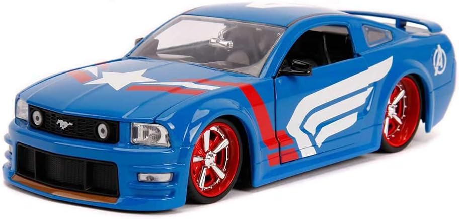 Jada 1:24 Diecast 2006 Ford Mustang GT with Captain America Figure