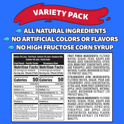 Capri Sun Juice Variety Pack – 30 Pouches (6 fl oz Each)