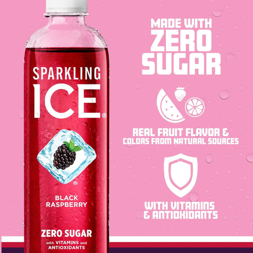 Sparkling Ice Black Raspberry Flavored Sparkling Water, 17 fl oz Bottles 12 Pack