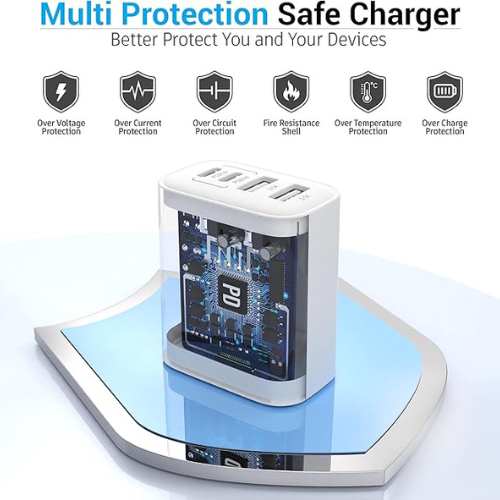 TT&C 40W USB-C Wall Charger β 4-Port PD+QC Fast Charging Block