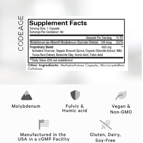 Codeage Binder Supplement – Activated Charcoal & Fulvic Acids, 90 Capsules