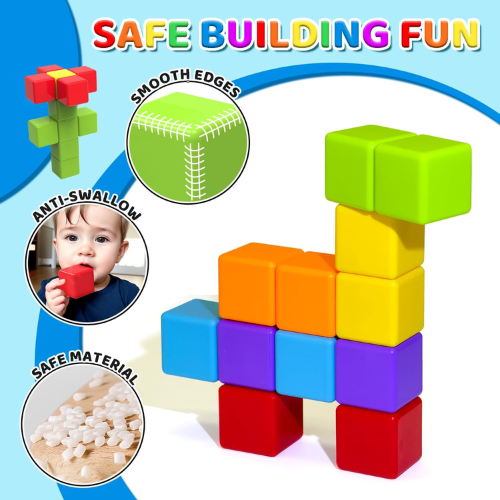 Magnetic Building Blocks , 12 Piece Large 1.65".