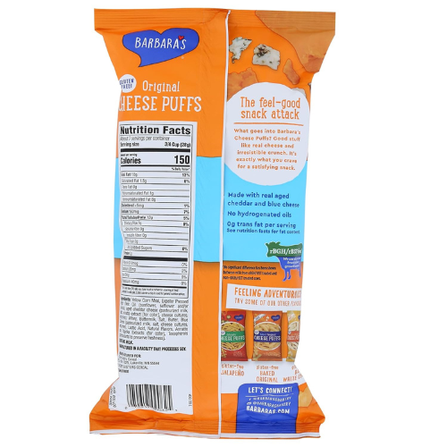 Barbara's Bakery Original Cheese Puffs 7 oz