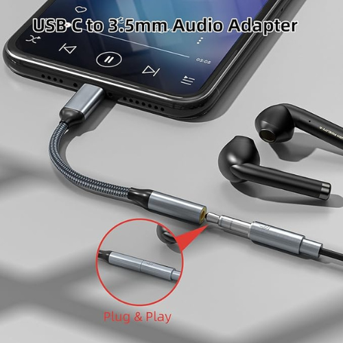 USB-C to 3.5mm Audio Adapter β 2-Pack (Black)