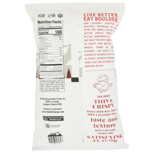 BOULDER CANYON Thin & Crispy Hickory BBQ Potato Chips 6 OZ